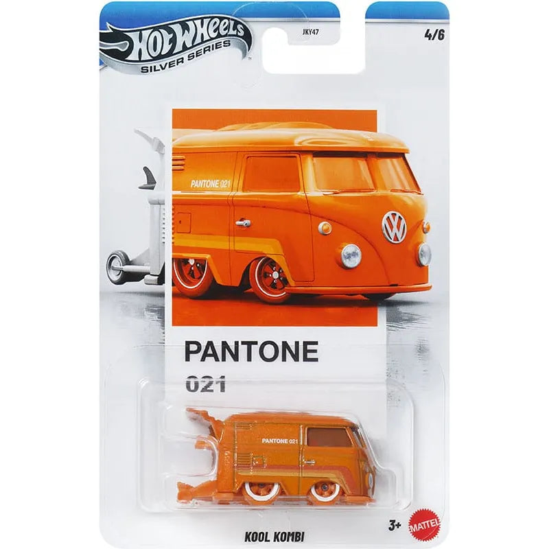 Hot Wheels 1:64 scale Volkswagen Kool Kombi in Pantone 021 orange from the Silver Series – JKY47 JKY49