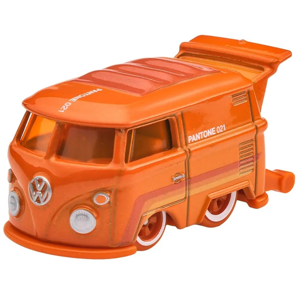 Hot Wheels 1:64 scale Volkswagen Kool Kombi in Pantone 021 orange from the Silver Series – JKY47 JKY49