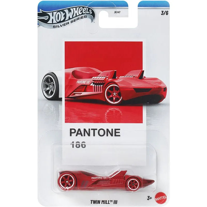 Hot Wheels 1:64 scale Twin Mill III in Pantone 186 red from the Silver Series – JKY47 JKY51
