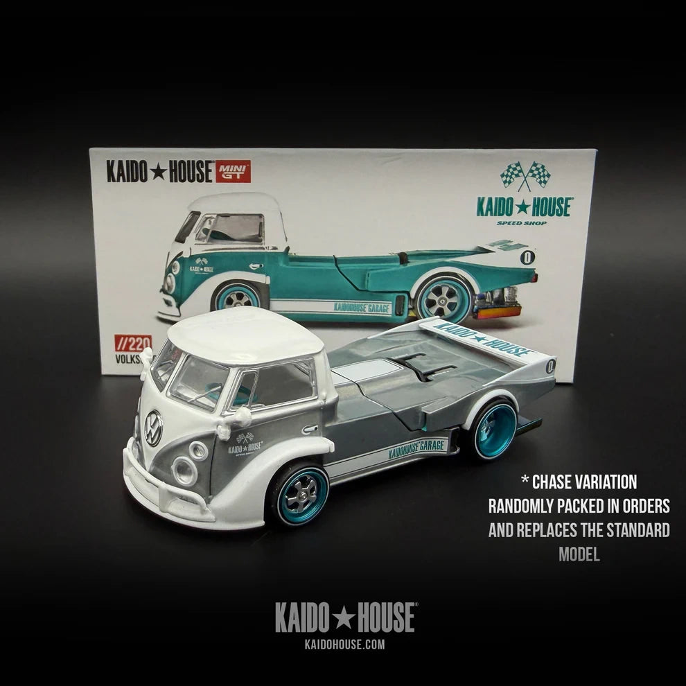 Kaido House x Mini GT Volkswagen T1 Kaido Works V1 Turquoise and White KHMG220 collector model chase