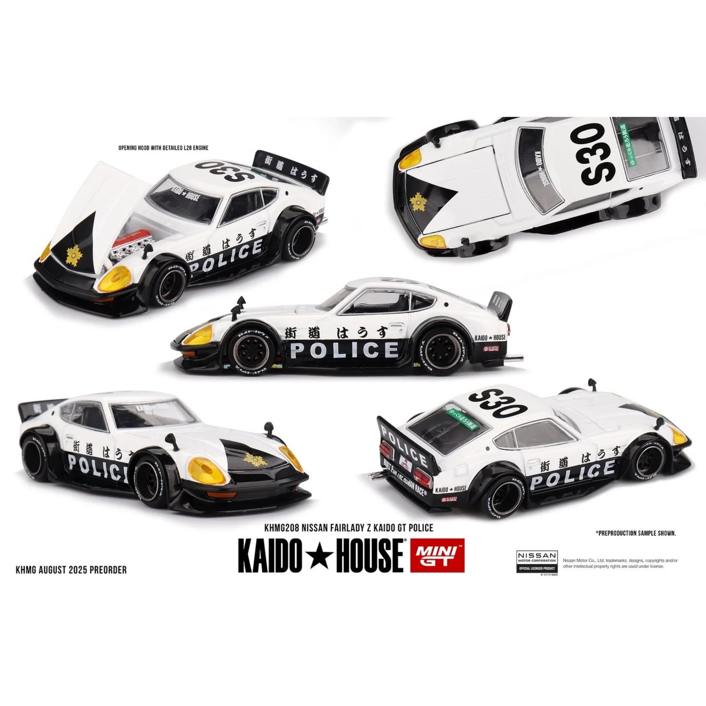 Kaido House 1:64 Nissan Fairlady Z Kaido GT Police 1978 die-cast model