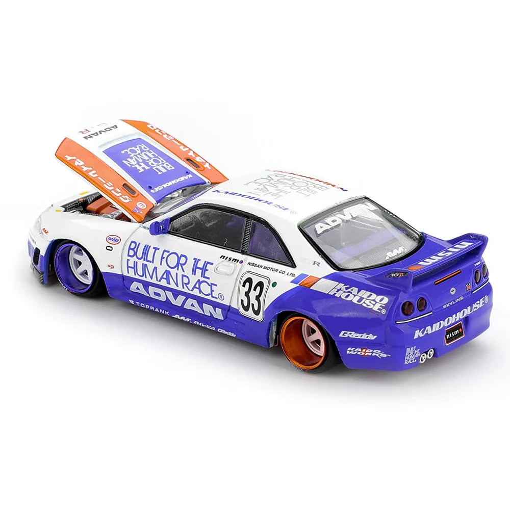 Kaido House 1:64 Kaido GT Nissan Skyline GT-R R33 BFTHR V1 KHMG213 die-cast collector model.