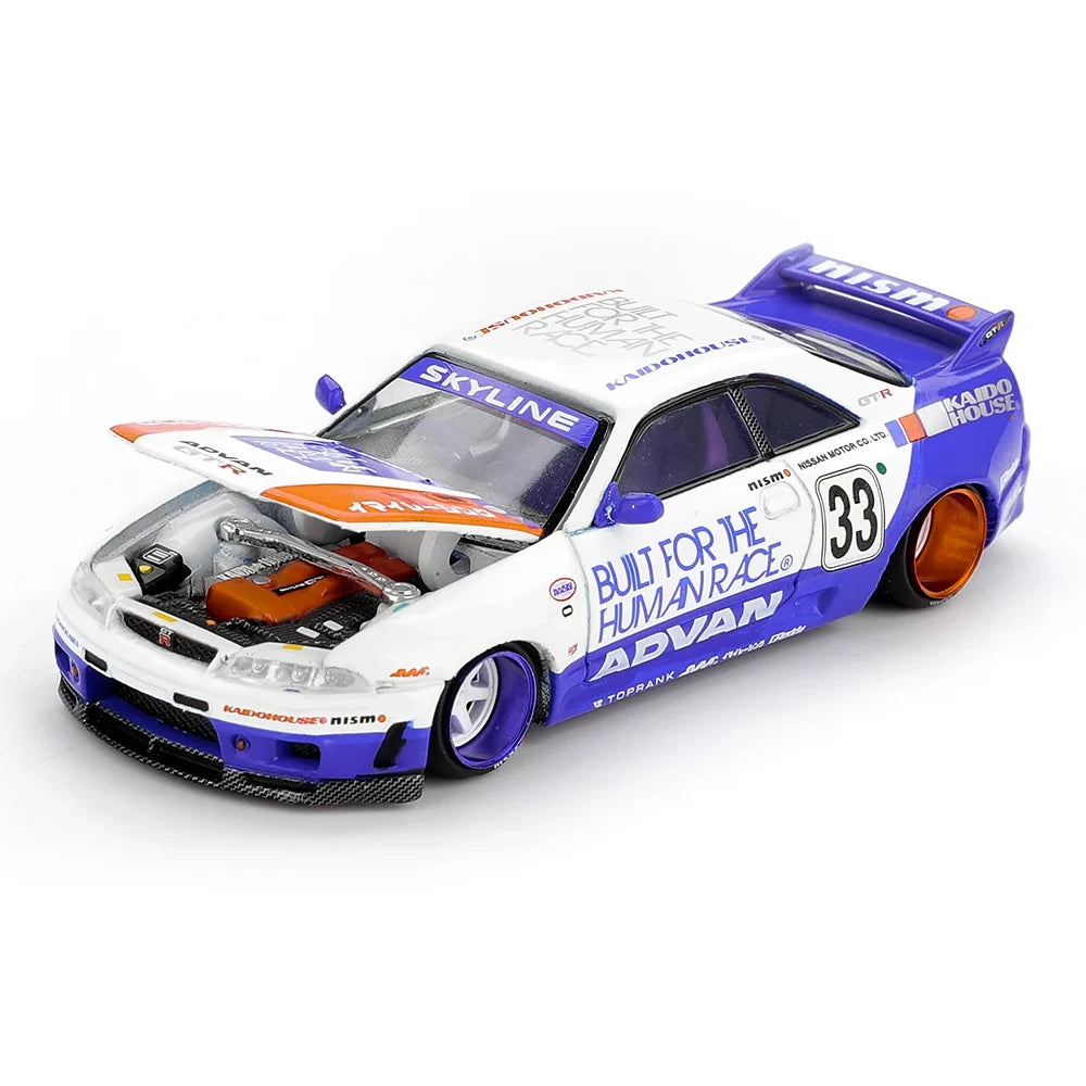 Kaido House 1:64 Kaido GT Nissan Skyline GT-R R33 BFTHR V1 KHMG213 die-cast collector model.