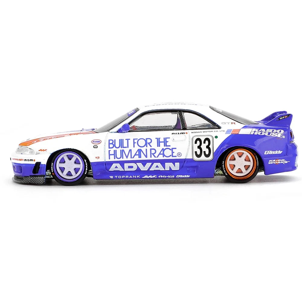 Kaido House 1:64 Kaido GT Nissan Skyline GT-R R33 BFTHR V1 KHMG213 die-cast collector model.