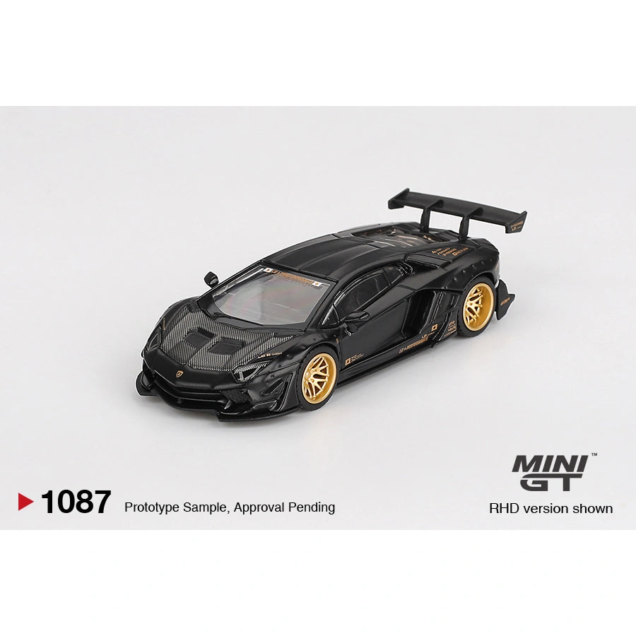 MINI GT 1:64 LB★WORKS Lamborghini Aventador Matte Black Limited Edition die-cast model car