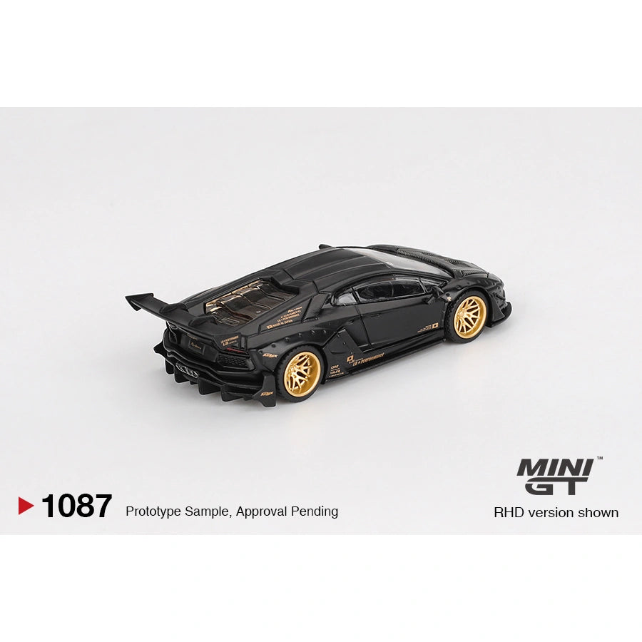 MINI GT 1:64 LB★WORKS Lamborghini Aventador Matte Black Limited Edition die-cast model car