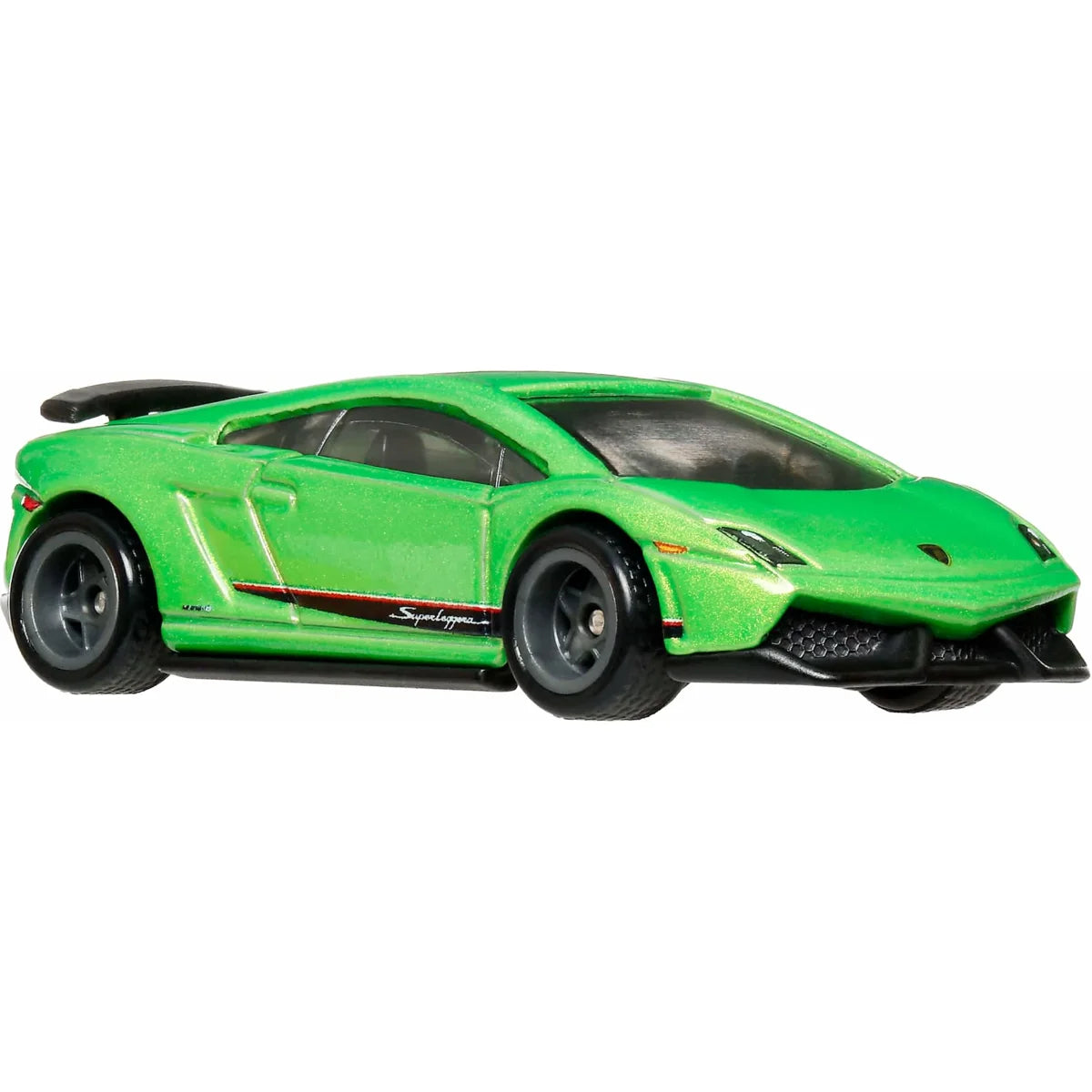 Hot Wheels 1:64 scale Lamborghini Gallardo LP 570-4 Superleggera Premium Boulevard #148 die-cast car in green.
