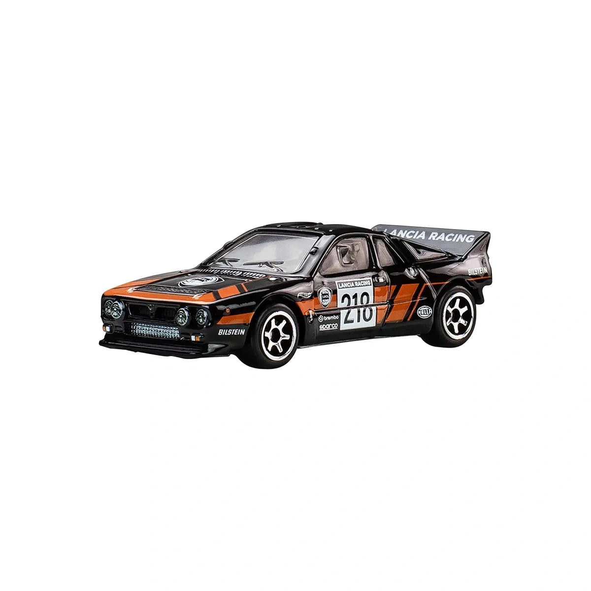 Hot Wheels 1:64 scale Lancia Rally Rallye 037 from Silver Series RR Rally Racers with authentic rally detailing.