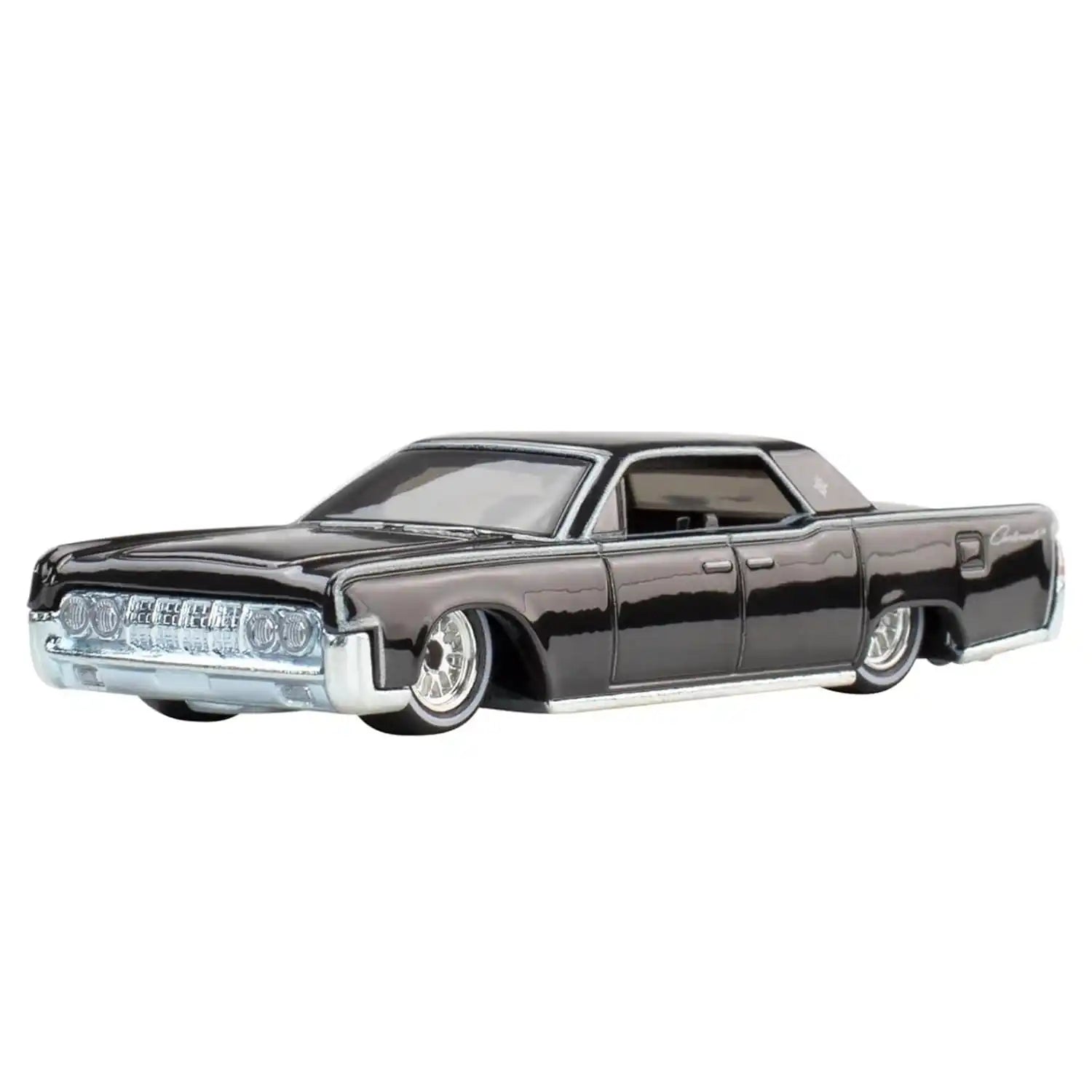 Hot Wheels Pop Culture 1:64 ’64 Lincoln Continental JHW89 HXD63 die-cast model in black from The Matrix with Real Riders wheels and Metal/Metal construction.