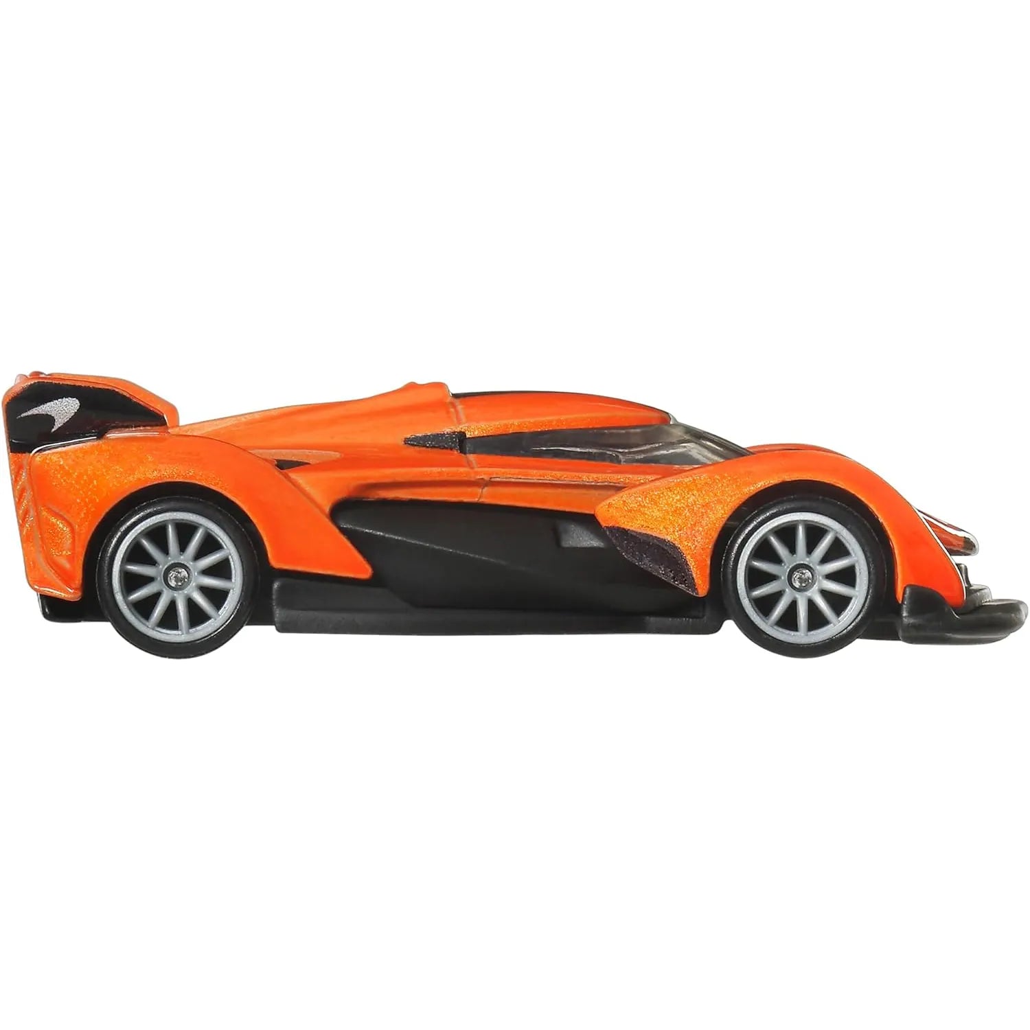 Hot Wheels Car Culture Euro Speed McLaren Solus GT die-cast with Real Riders wheels and orange black finish