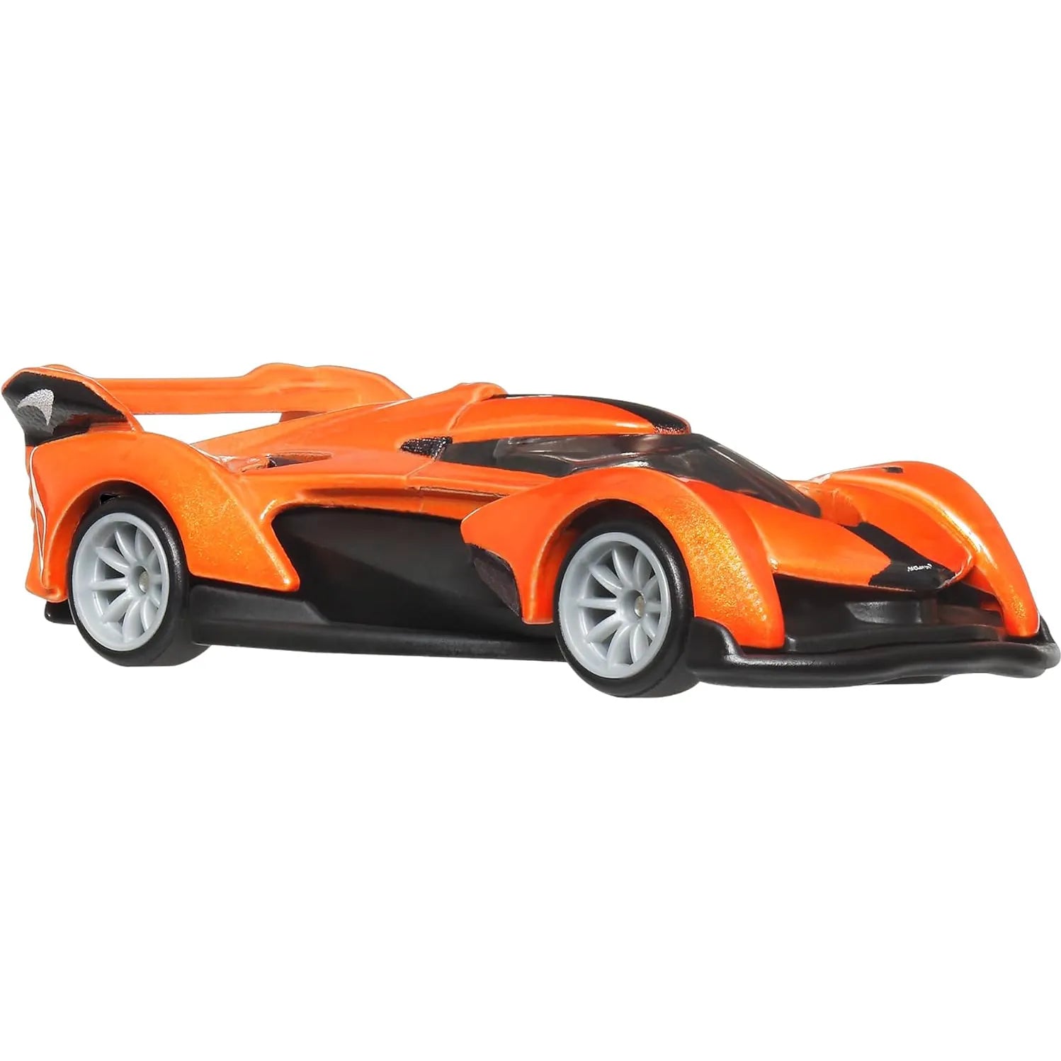 Hot Wheels Car Culture Euro Speed McLaren Solus GT die-cast with Real Riders wheels and orange black finish