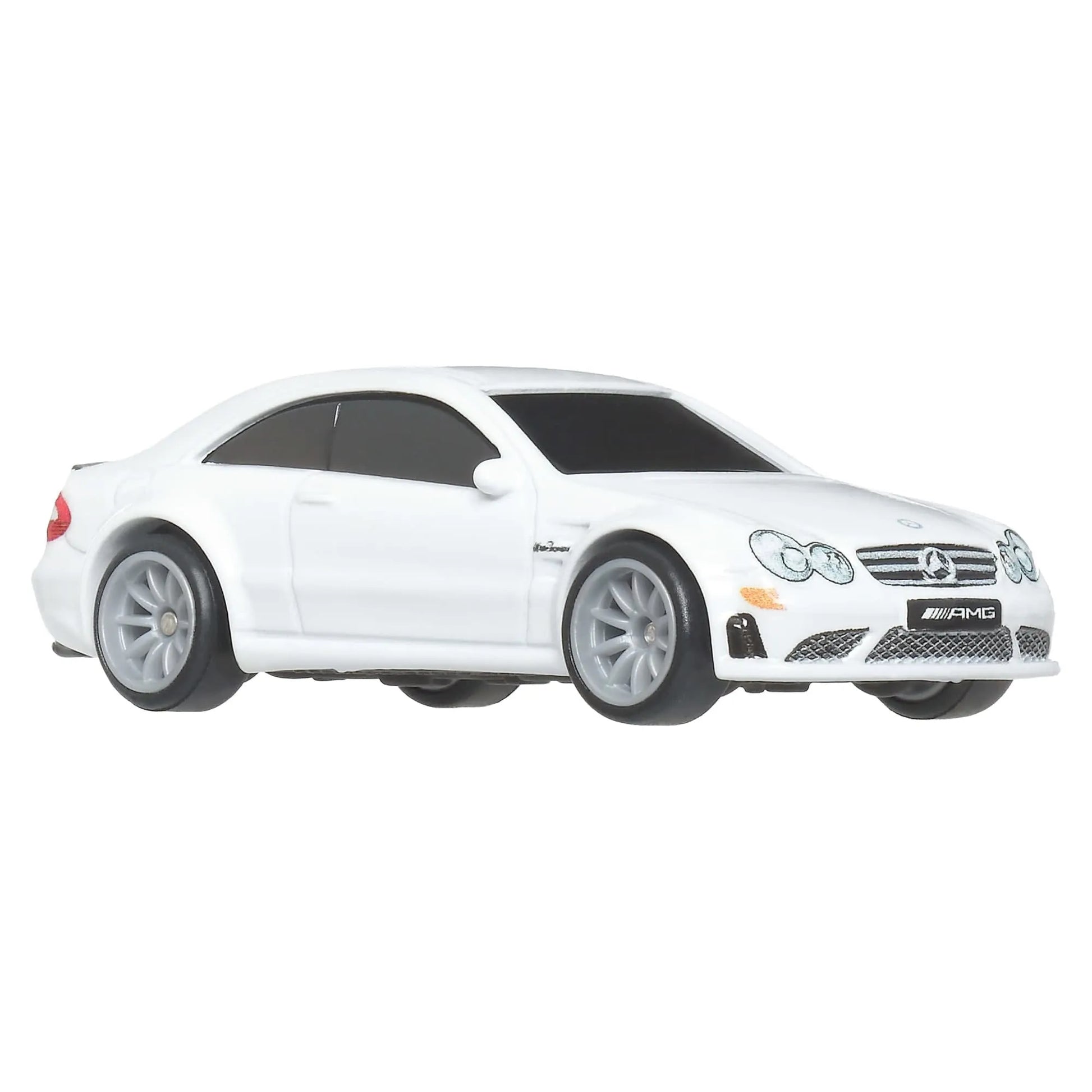 Hot Wheels 1:64 scale 2008 Mercedes-Benz CLK 63 AMG Black Series Premium Car Culture die-cast car with Real Riders wheels and Metal/Metal body.