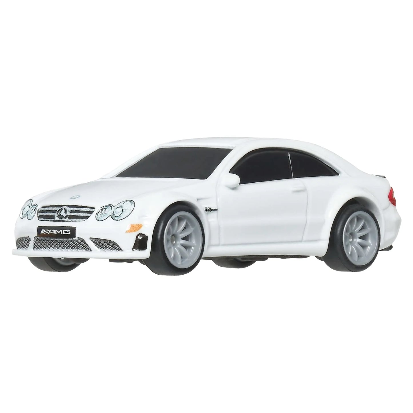 Hot Wheels 1:64 scale 2008 Mercedes-Benz CLK 63 AMG Black Series Premium Car Culture die-cast car with Real Riders wheels and Metal/Metal body.