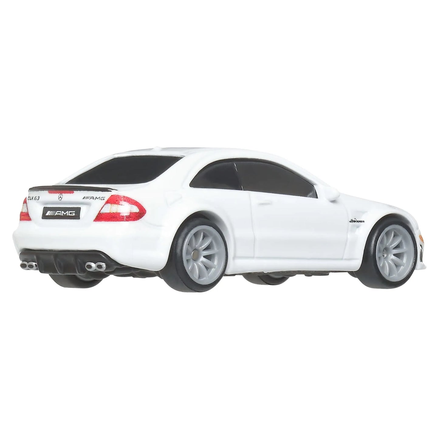 Hot Wheels 1:64 scale 2008 Mercedes-Benz CLK 63 AMG Black Series Premium Car Culture die-cast car with Real Riders wheels and Metal/Metal body.