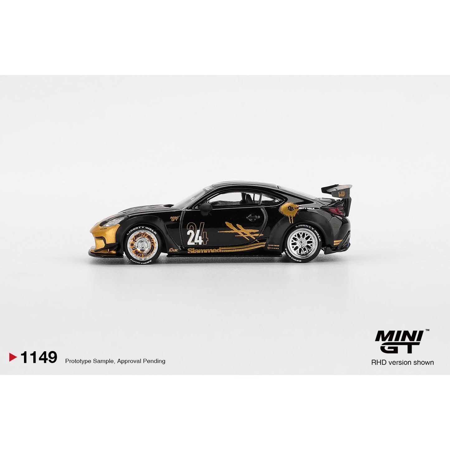 Mini GT 1:64 Toyota GR86 LB★Nation Black Gold die-cast model car #1149 MGT01149