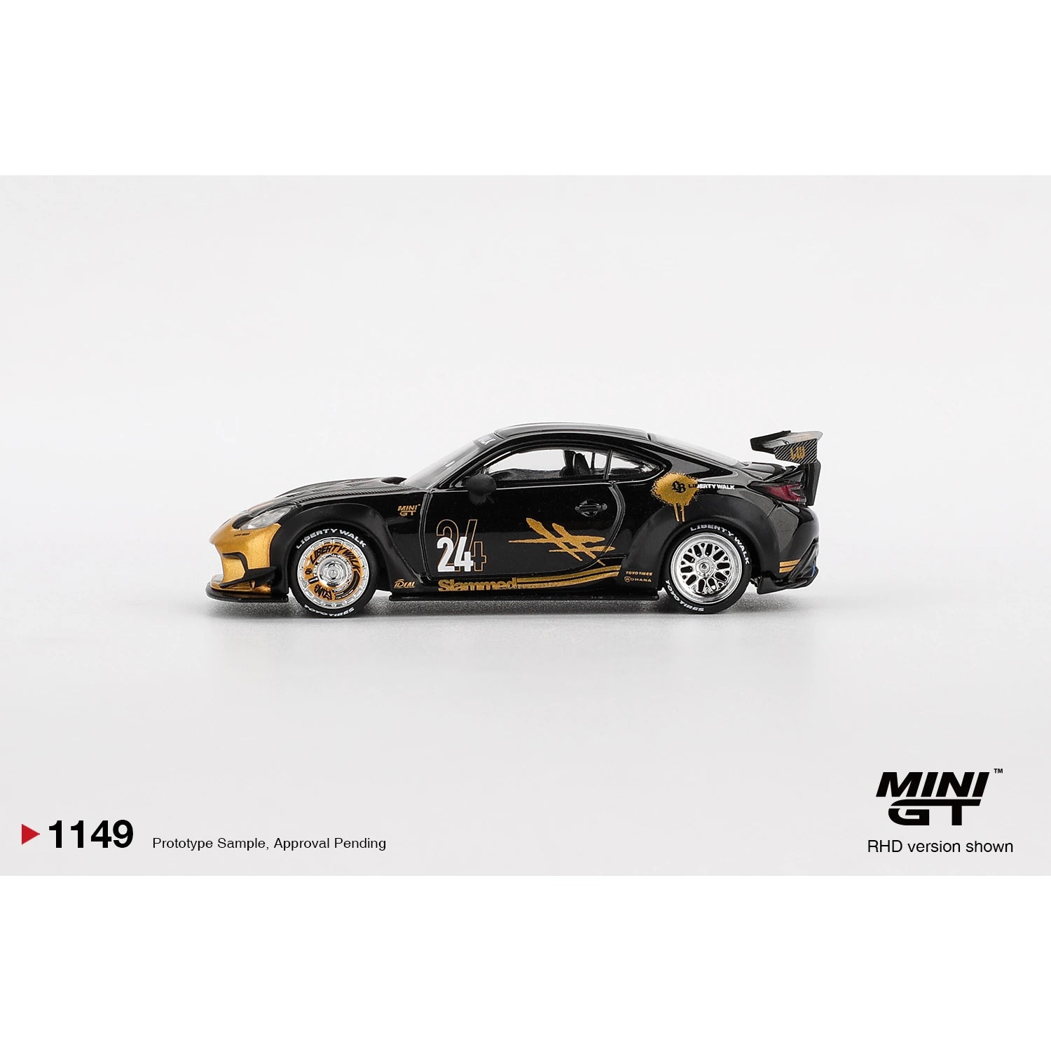Mini GT 1:64 Toyota GR86 LB★Nation Black Gold die-cast model car #1149 MGT01149