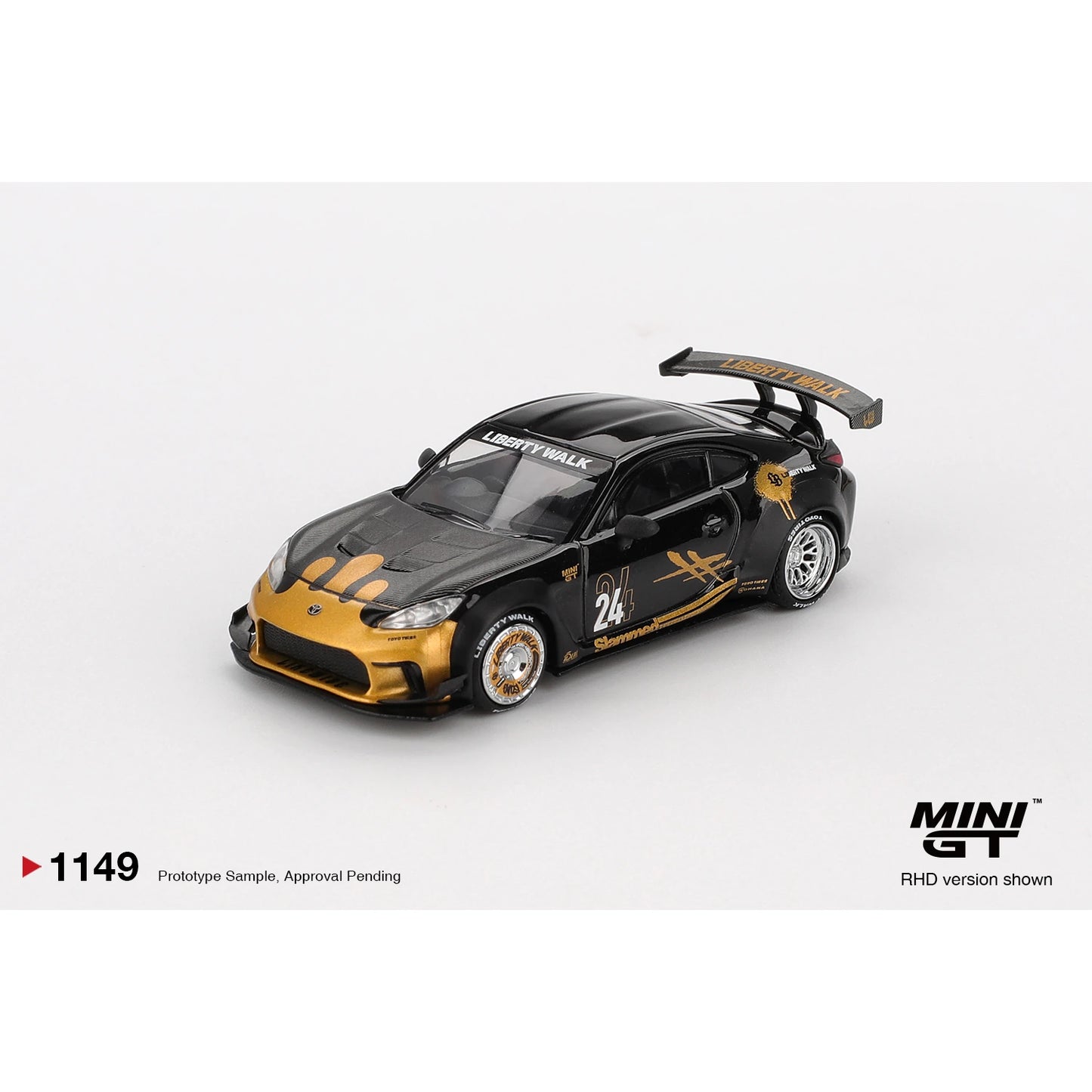 Mini GT 1:64 Toyota GR86 LB★Nation Black Gold die-cast model car #1149 MGT01149