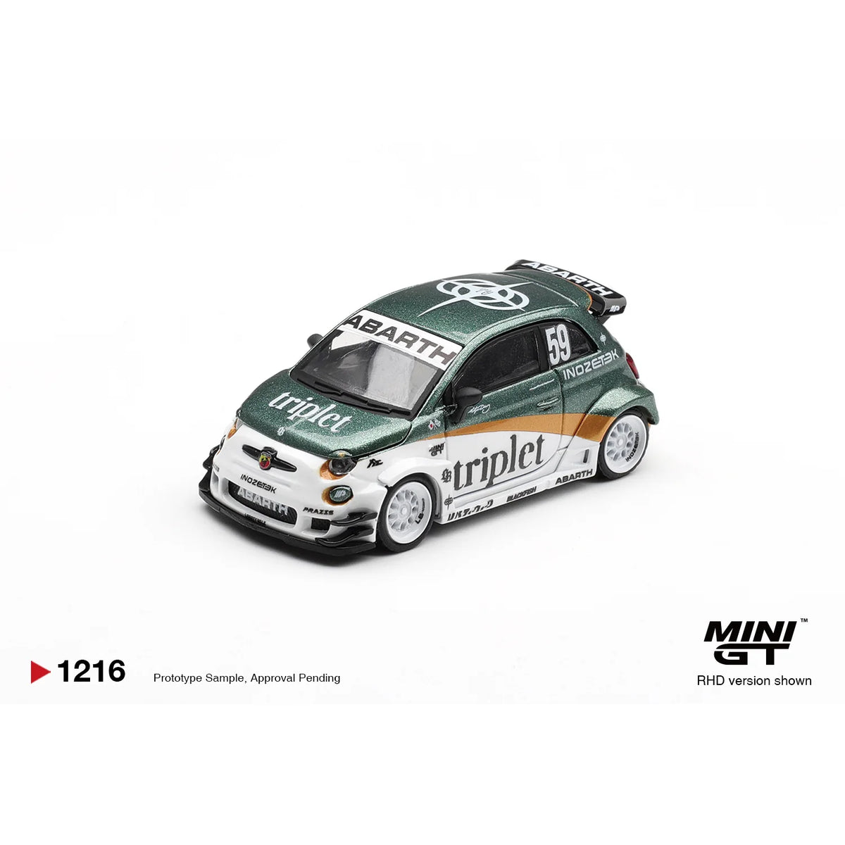 Mini GT 1:64 Abarth 595 LB-WORKS TY Edition MGT01216 die-cast model.