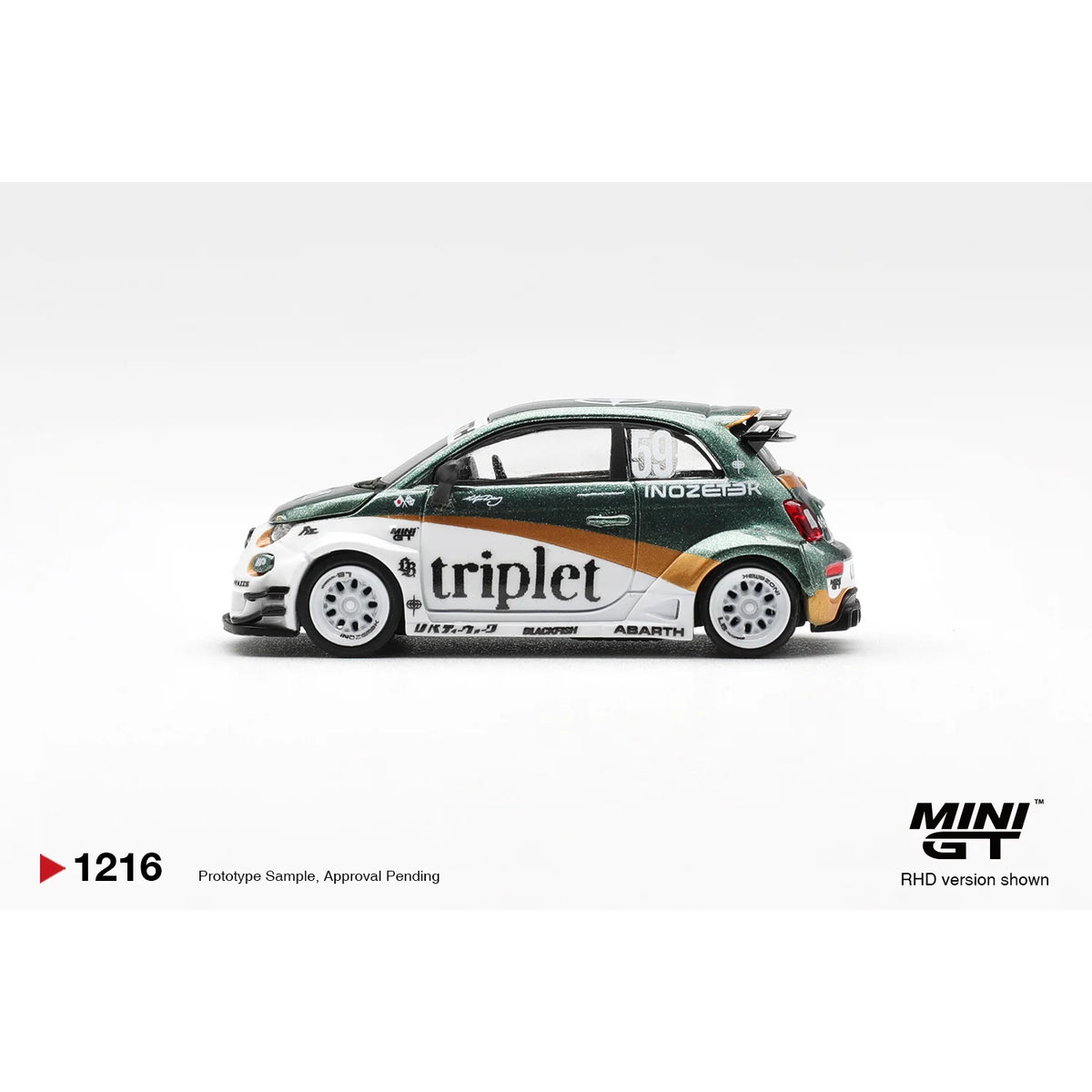 Mini GT 1:64 Abarth 595 LB-WORKS TY Edition MGT01216 die-cast model.