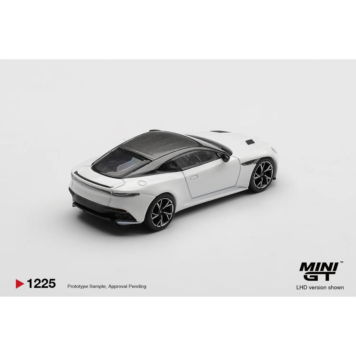 Mini GT 1:64 Aston Martin DBS in Stratus White MGT01225 die-cast model.