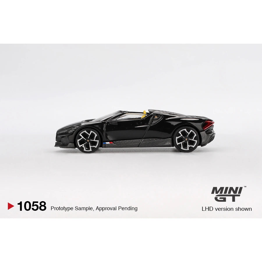 MiniGT 1:64 Bugatti W16 Mistral Black die-cast model car