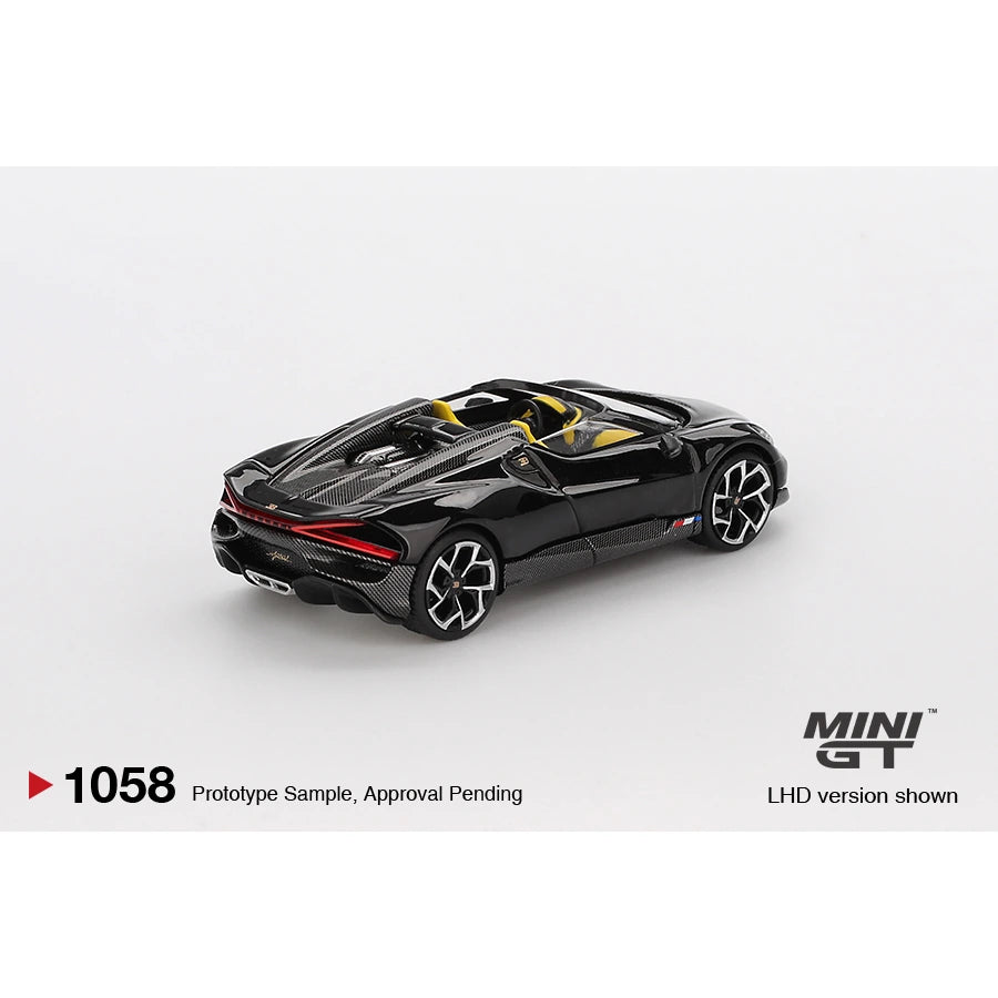 MiniGT 1:64 Bugatti W16 Mistral Black die-cast model car