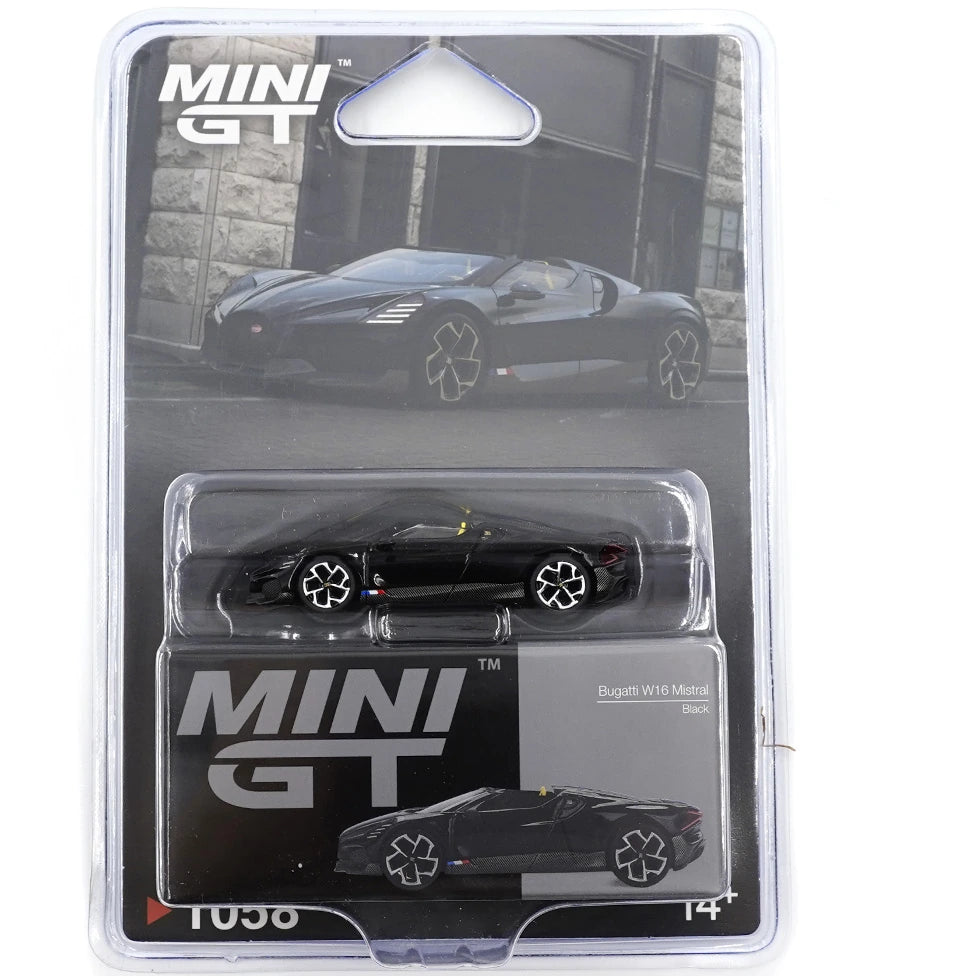 MiniGT 1:64 Bugatti W16 Mistral Black die-cast model car