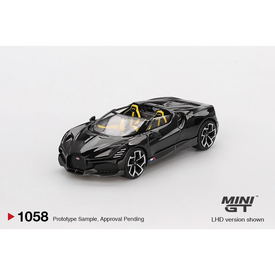 MiniGT 1:64 Bugatti W16 Mistral Black die-cast model car