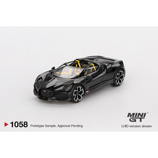 MiniGT 1:64 Bugatti W16 Mistral Black die-cast model car