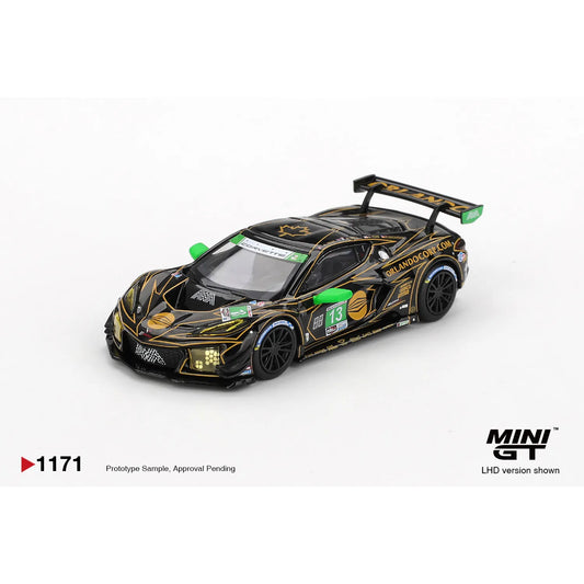 Mini GT 1:64 Chevrolet Corvette Z06 GT3.R #13 AWA 2025 IMSA Daytona 24 Hrs MGT01171 die-cast race car model.