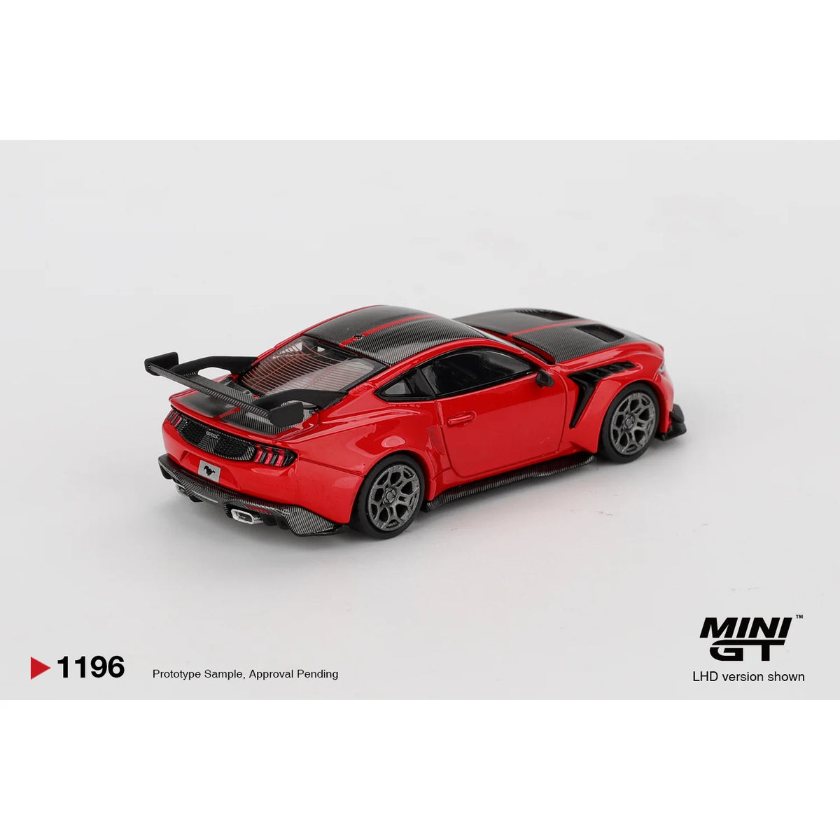 Mini GT 1:64 Ford Mustang GTD in Race Red MGT01196 die-cast model.