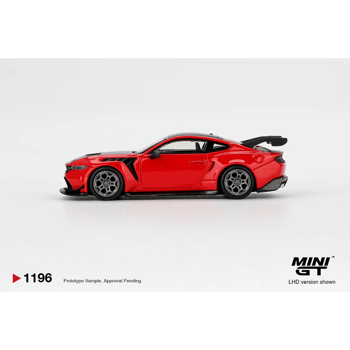 Mini GT 1:64 Ford Mustang GTD in Race Red MGT01196 die-cast model.