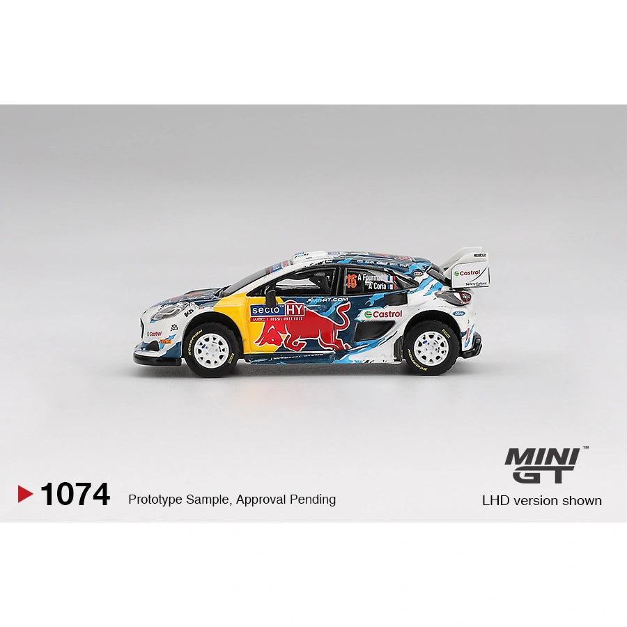 Mini GT 1:64 scale Ford Puma Rally1 #16 M-Sport Ford WRT 2024 Rally Finland die-cast model commemorating 3rd place finish