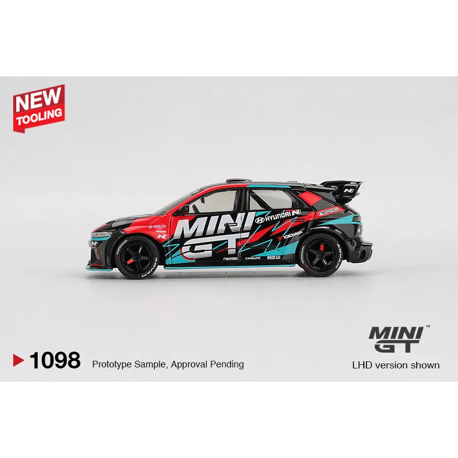Mini GT 1:64 Hyundai IONIQ 5 N RS-01T Tokyo Auto Salon 2025 MGT01098-L die-cast model car.