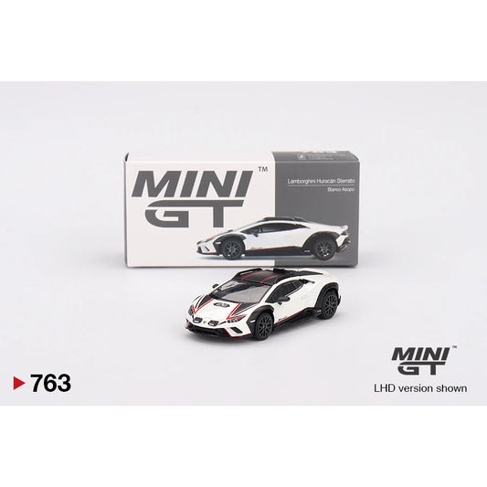 MiniGT 1:64 Lamborghini Huracán Sterrato in Blanco Asopo livery with box