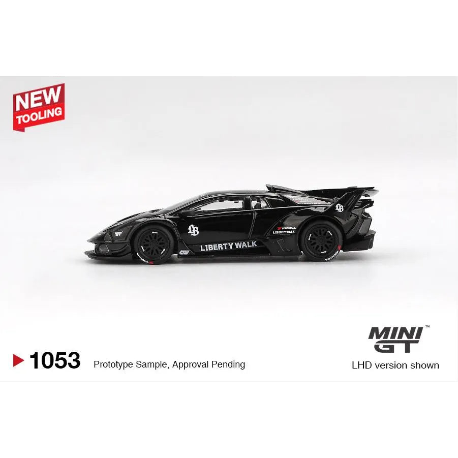 Mini GT 1:64 Lamborghini LB‑Silhouette WORKS Murciélago GT Evo – Black Die‑Cast Model #1053