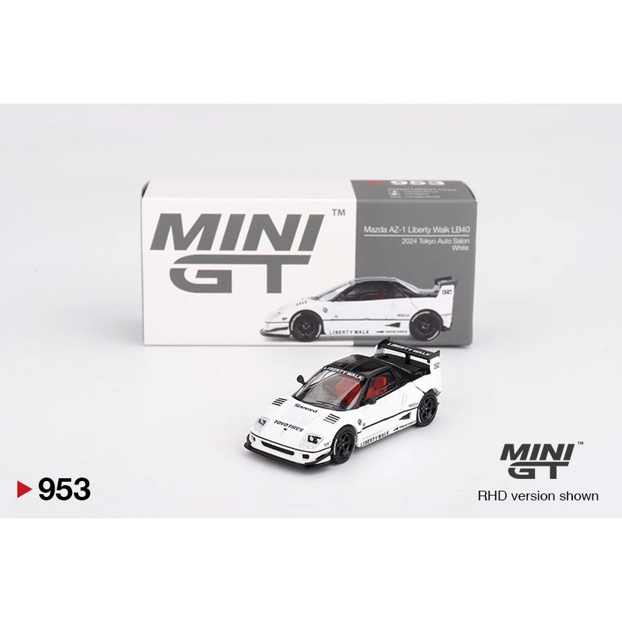 MiniGT 1:64 Mazda AZ-1 Liberty Walk LB40 – 2024 Tokyo Auto Salon White #953 MGT00953