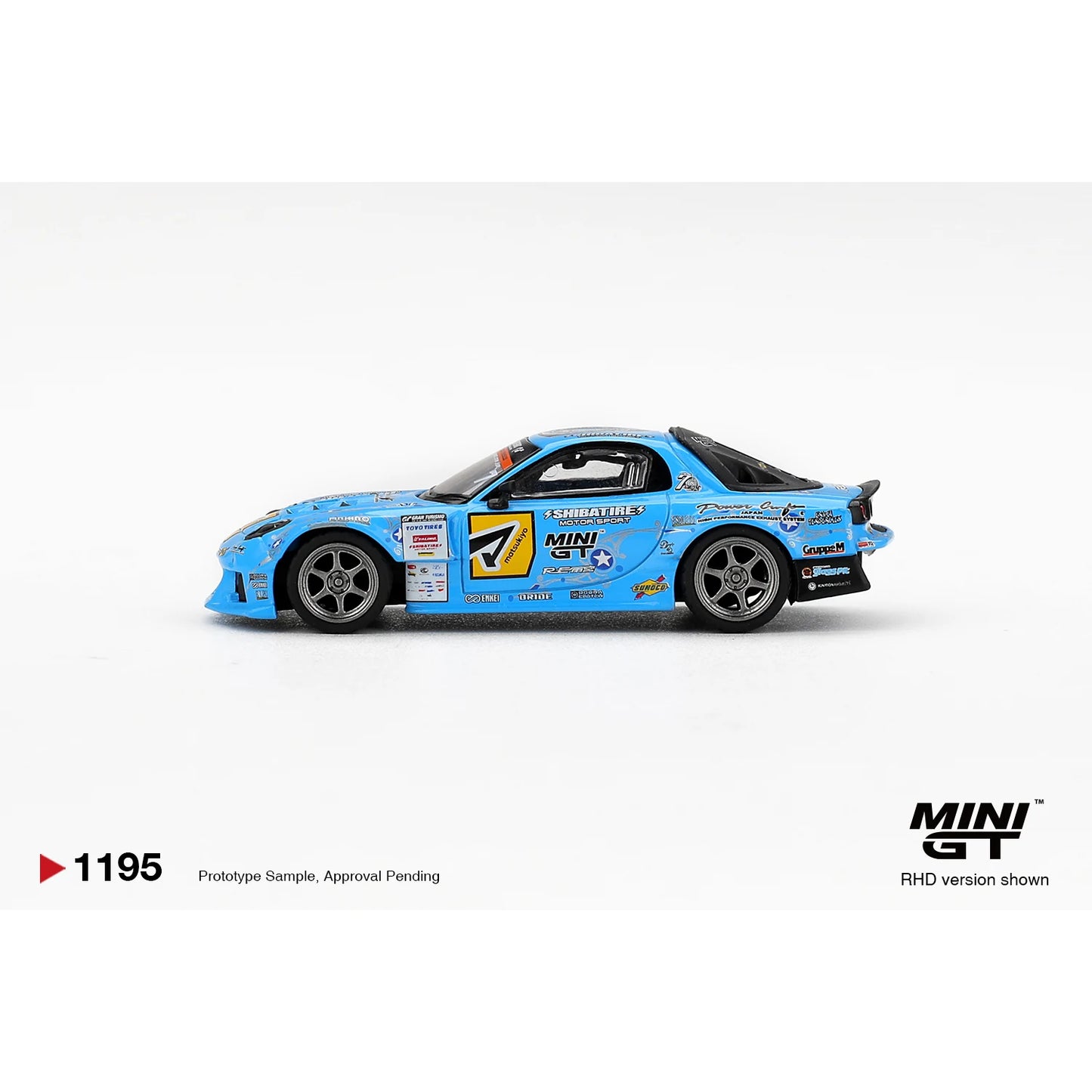 Mini GT 1:64 Mazda RX-7 RE-Amemiya 2025 D1GP MGT01195 die-cast collectible model.