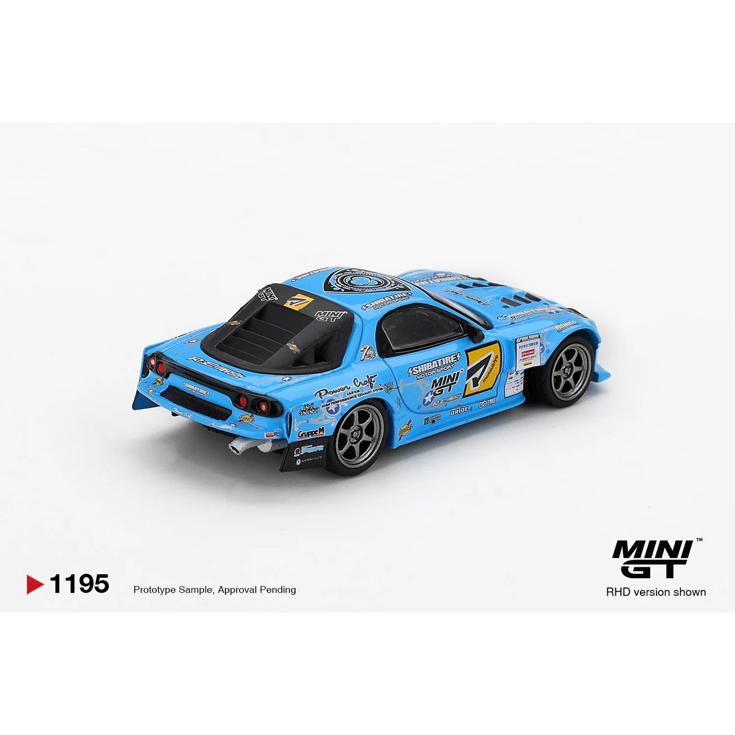 Mini GT 1:64 Mazda RX-7 RE-Amemiya 2025 D1GP MGT01195 die-cast collectible model.