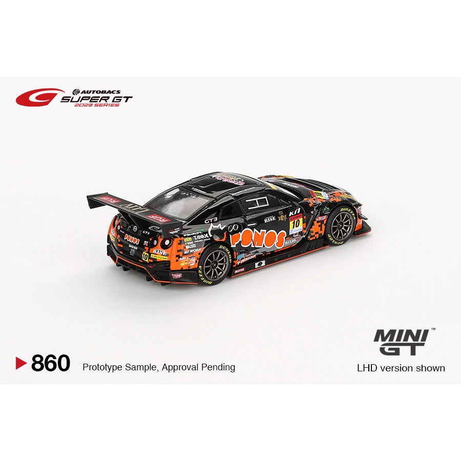 MiniGT 1:64 Nissan GT-R NISMO GT3 #10 PONOS GAINER GT-R 2023 Super GT Series die-cast model car
