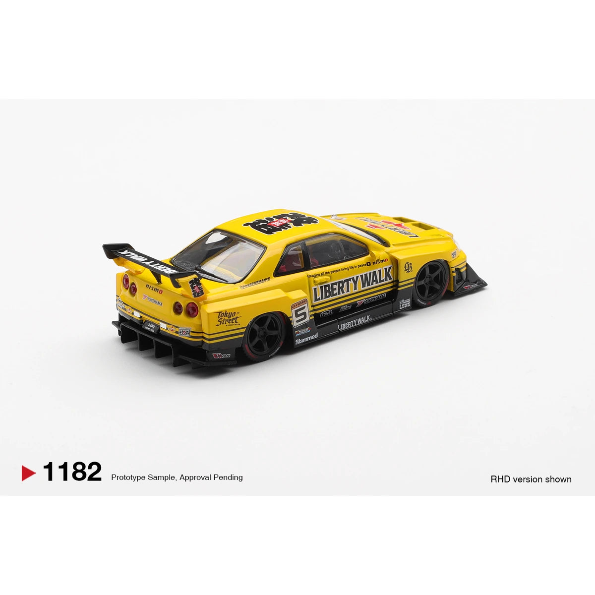 Mini GT 1:64 Nissan LB-ER34 Super Silhouette SKYLINE Sport Yellow MGT01182 die-cast model