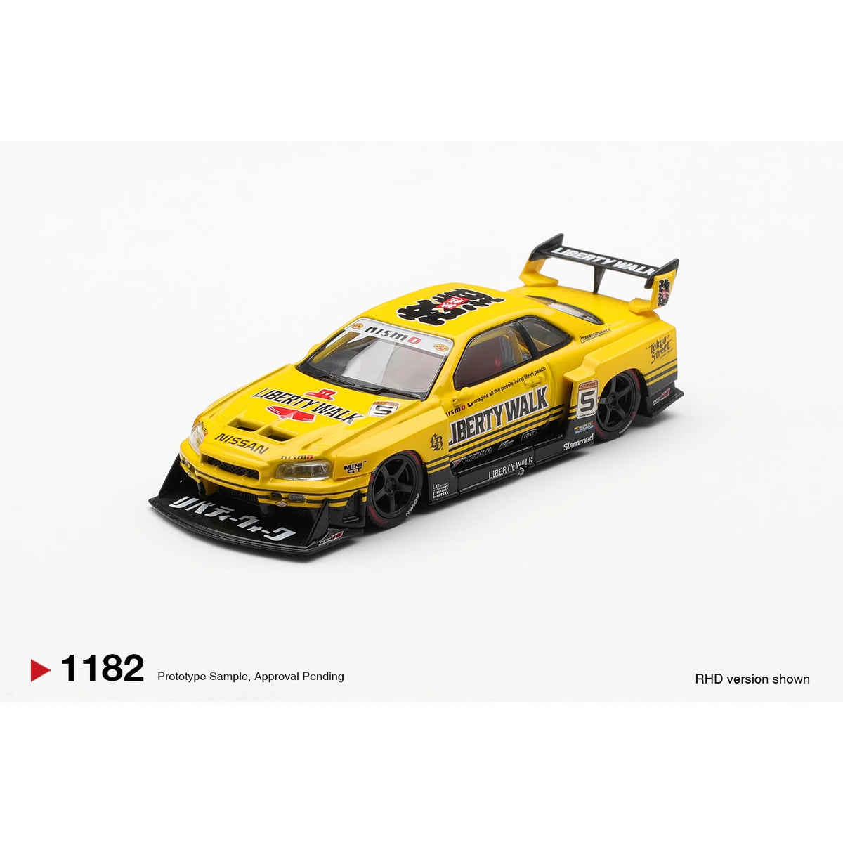 Mini GT 1:64 Nissan LB-ER34 Super Silhouette SKYLINE Sport Yellow MGT01182 die-cast model