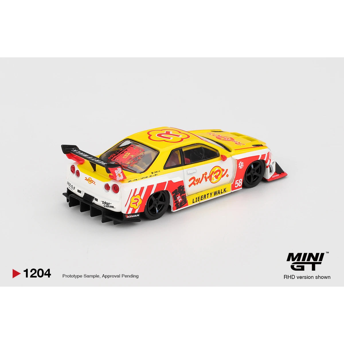 Mini GT 1:64 Nissan LB-ER34 Super Silhouette SKYLINE Suppaiman Okinawa MGT01204 die-cast model