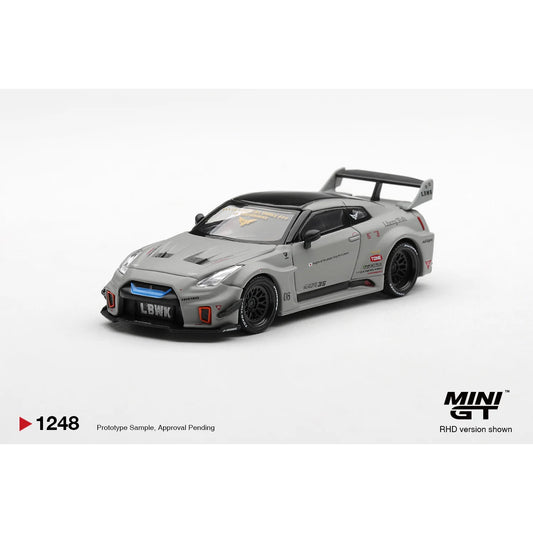 Mini GT 1:64 Nissan LB-Silhouette WORKS GT 35GT-RR Ver.1 in Matt Grey MGT01248 die-cast model.