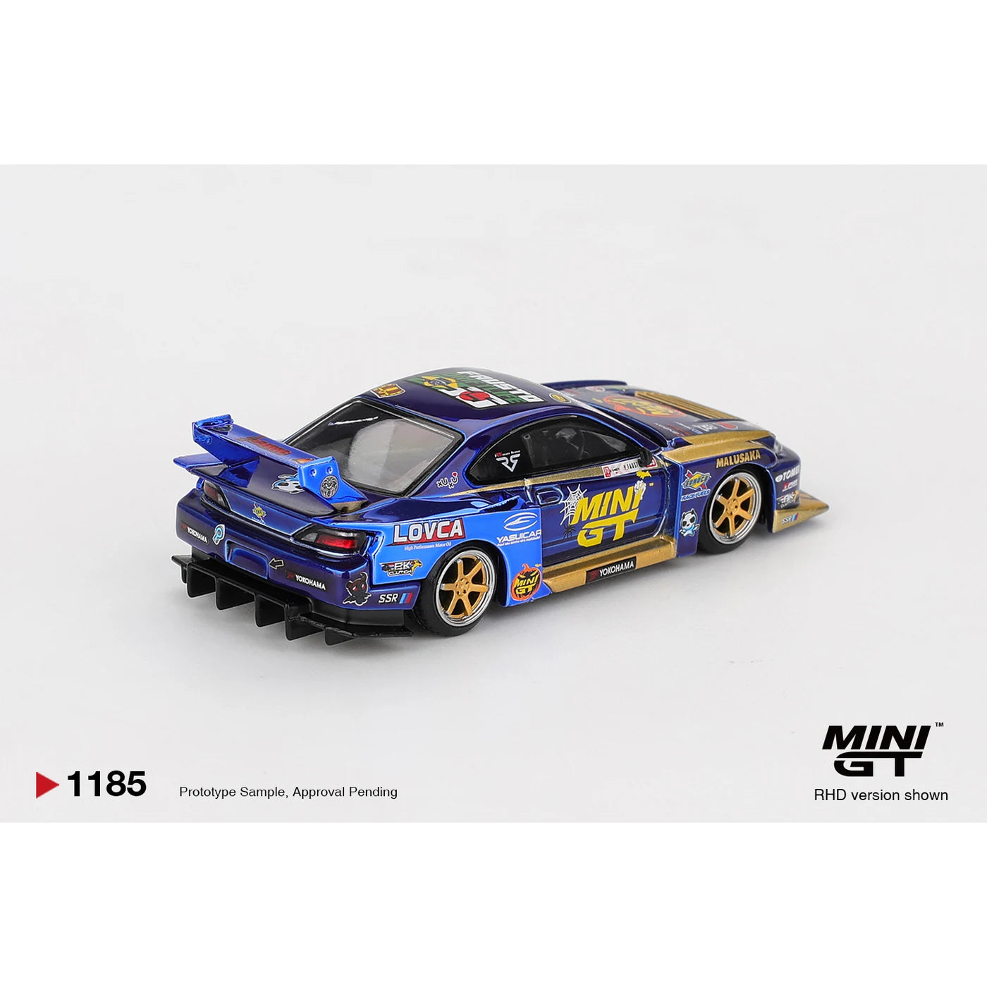 MINI GT 1:64 Nissan LB-Super Silhouette S15 SILVIA number 555 Team MINI GT Liberty Walk 2025 Formula Drift Halloween Special die-cast model.