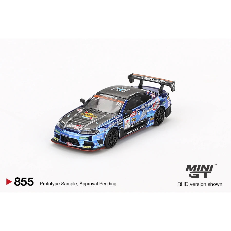 MiniGT 1:64 Nissan Silvia S15 D-MAX #70 D-MAX Racing 2023 D1 Grand Prix die-cast model car