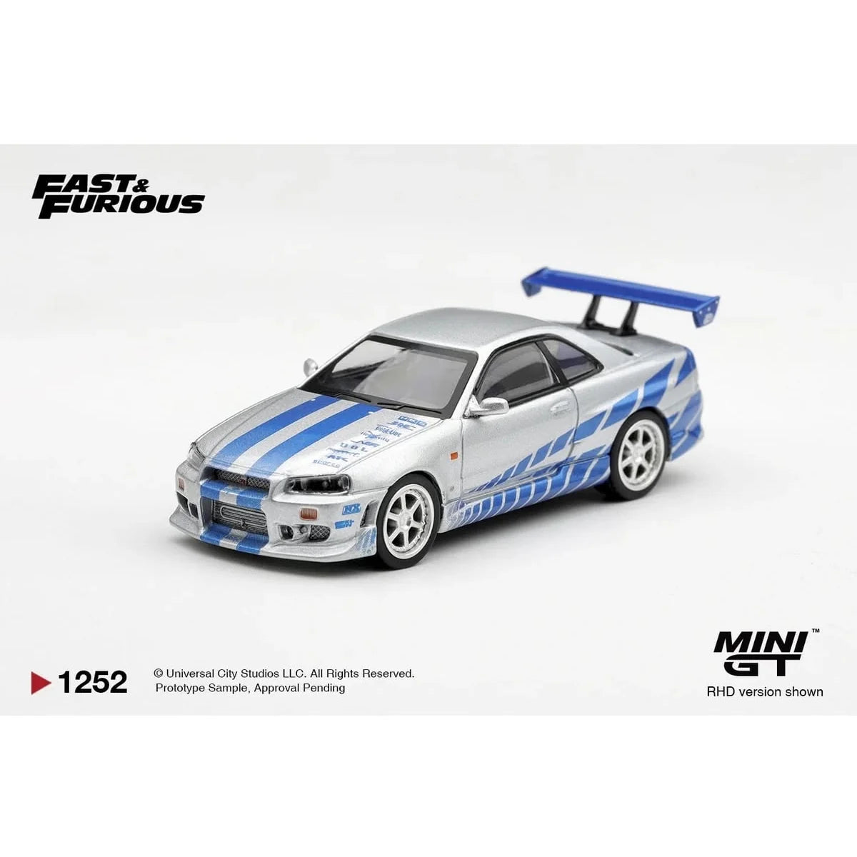 MINI GT 1:64 Nissan Skyline GT-R R34 C-West 2 Fast 2 Furious Brian O’Conner blister pack MGT01252-BL #1252