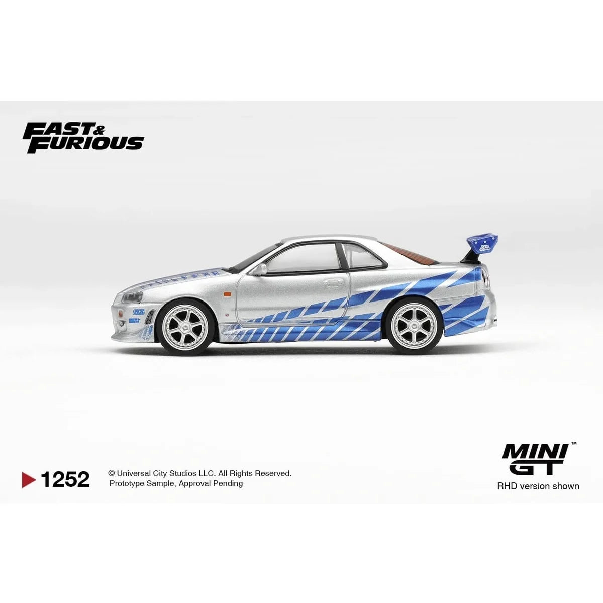 MINI GT 1:64 Nissan Skyline GT-R R34 C-West 2 Fast 2 Furious Brian O’Conner blister pack MGT01252-BL #1252