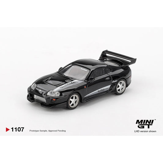 Mini GT 1:64 Toyota Supra VeilSide Combat V-II Black MGT01107 die-cast collectible model.
