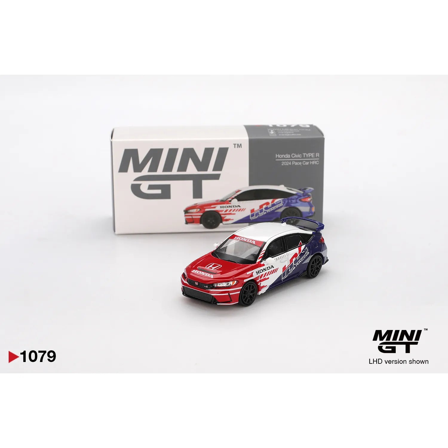 Mini GT 1:64 Honda Civic Type R 2024 Pace Car HRC collectible model car #1079 MGT01079